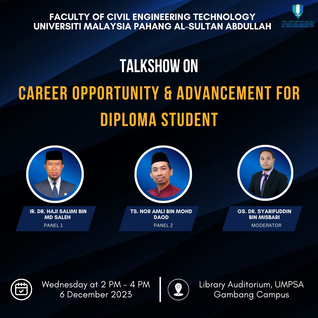 FTKA - Faculty of Civil Engineering Technology - Talkshow on Career ...