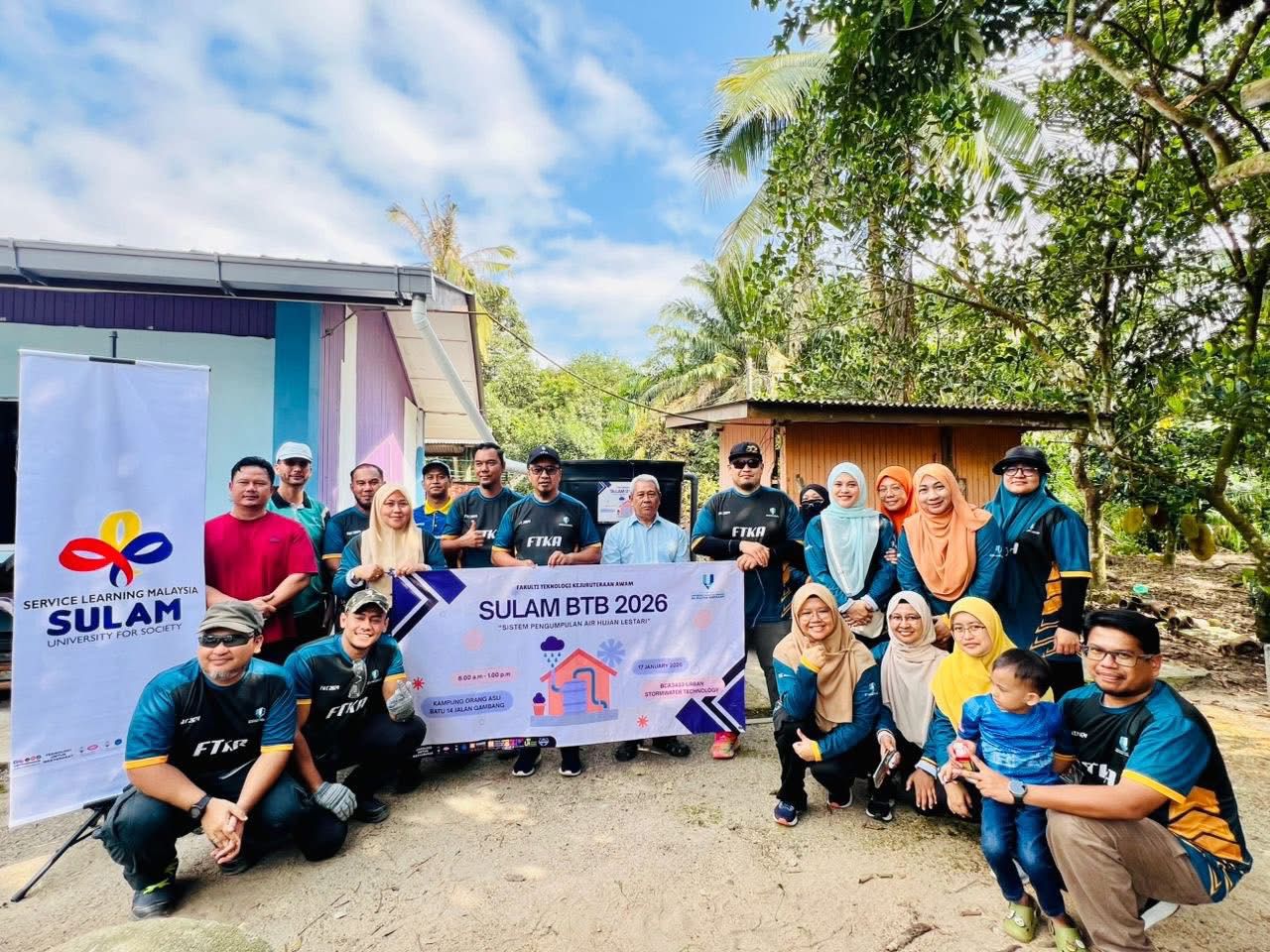 Program SULAM ''Sistem Pengumpulan Air Hujan Lestari", Program Sarjana Muda Teknologi Kejuruteraan Awam (Bangunan) oleh Fakulti Teknologi Kejuruteraan Awam, UMPSA bertempat di Kampung Orang Asli Batu 14, Jalan Gambang yang diadakan pada 17 Januari 2026