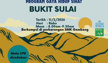Kelab BAKTI Fakulti Teknologi Kejuruteraan Awam, UMPSA akan menganjurkan Program Gaya Hidup Sihat 4.0: Mendaki Bukit Sulai pada 11 Februari 2026. Semua warga UMPSA adalah dijemput hadir untuk memeriahkan program dan mata CPD disediakan