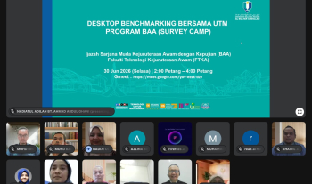 FTKA, UMPSA telah mengadakan sesi desktop benchmarking dengan pihak UTM bagi Program Sarjana Muda Kejuruteraan Awam dengan Kepujian dan memberi fokus kepada pelaksanaan komponen subjek teras BAA1411 Engineering Survey Camp