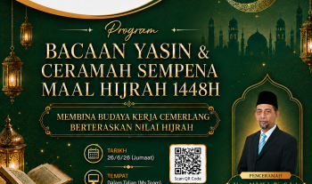 Program kerohanian anjuran Kelab BAKTI FTKA, UMPSA sempena Maal Hijrah 1448H telah diadakan pada 26 Jun 2026 dengan tema “Membina Budaya Kerja Cemerlang Berteraskan Nilai Hijrah”. Program ini menampilkan penceramah jemputan, Ustaz Md Abdu Sahak 
