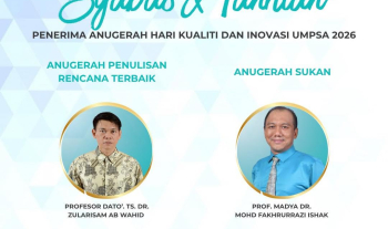 Setinggi-tinggi tahniah kepada semua penerima Anugerah Penulisan Rencana Terbaik &amp; Anugerah Sukan yang telah menerima pengiktirafan sempena Hari Kualiti dan Inovasi UMPSA 2026 pada 19 Jun 2026 bertempat di Dewan Serbaguna UMPSA Pekan