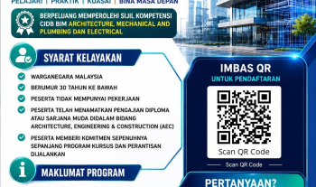 Applications are now open for the BIM Apprenticeship Training Programme at UMPSA, offering graduates in the Architecture, Engineering and Construction (AEC) field the opportunity to gain industry-ready skills, hands-on experience and a CIDB BIM Competency