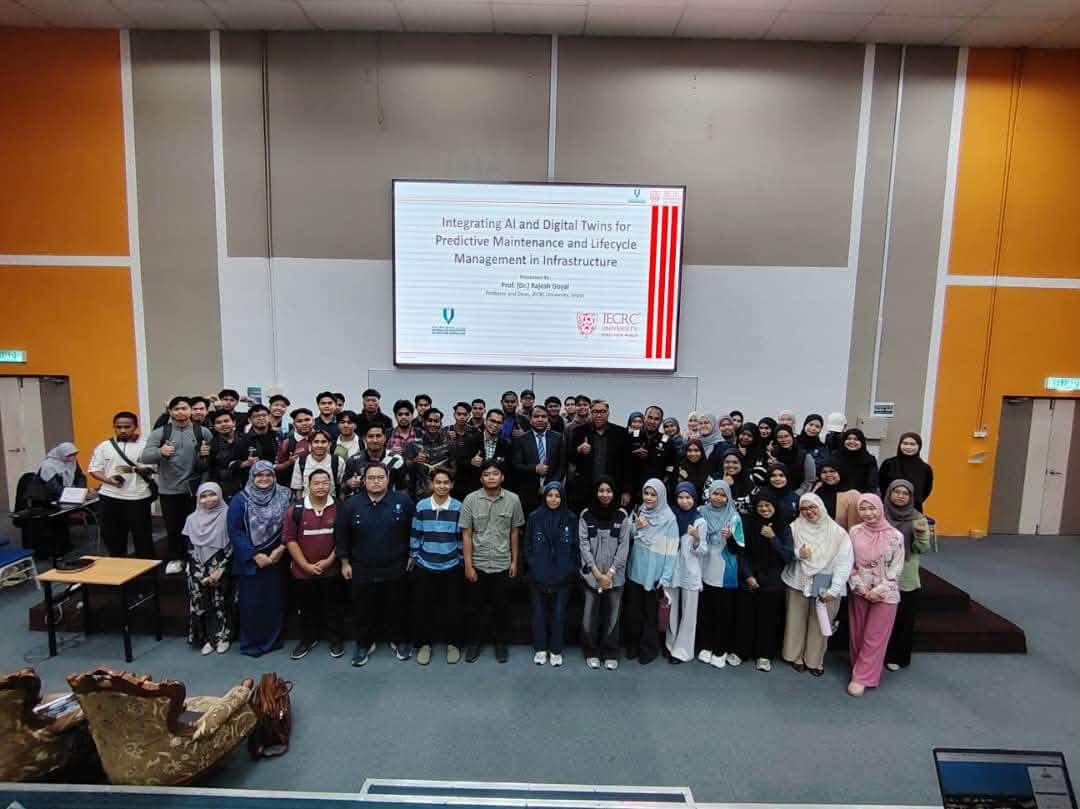 FTKA, UMPSA successfully hosted an inspiring sharing session with our Distinguished Visiting Professor, Prof. Dr. Rajesh Goyal (Dean of the School of Civil Engineering Technology, JECRC University, India on 13 October 2026 at UMPSA Paya Besar Campus 